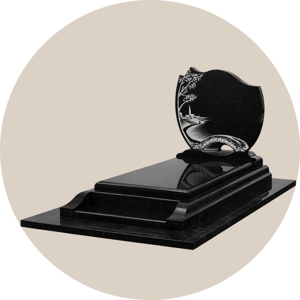 Grad Stone Black Granite Single Full Gravestone | Stone Discover