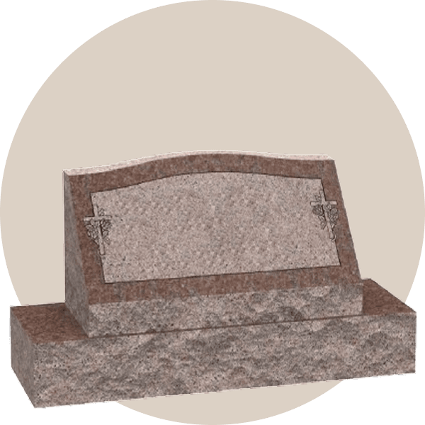Red Granite Double Slant Headstone | Stone Discover